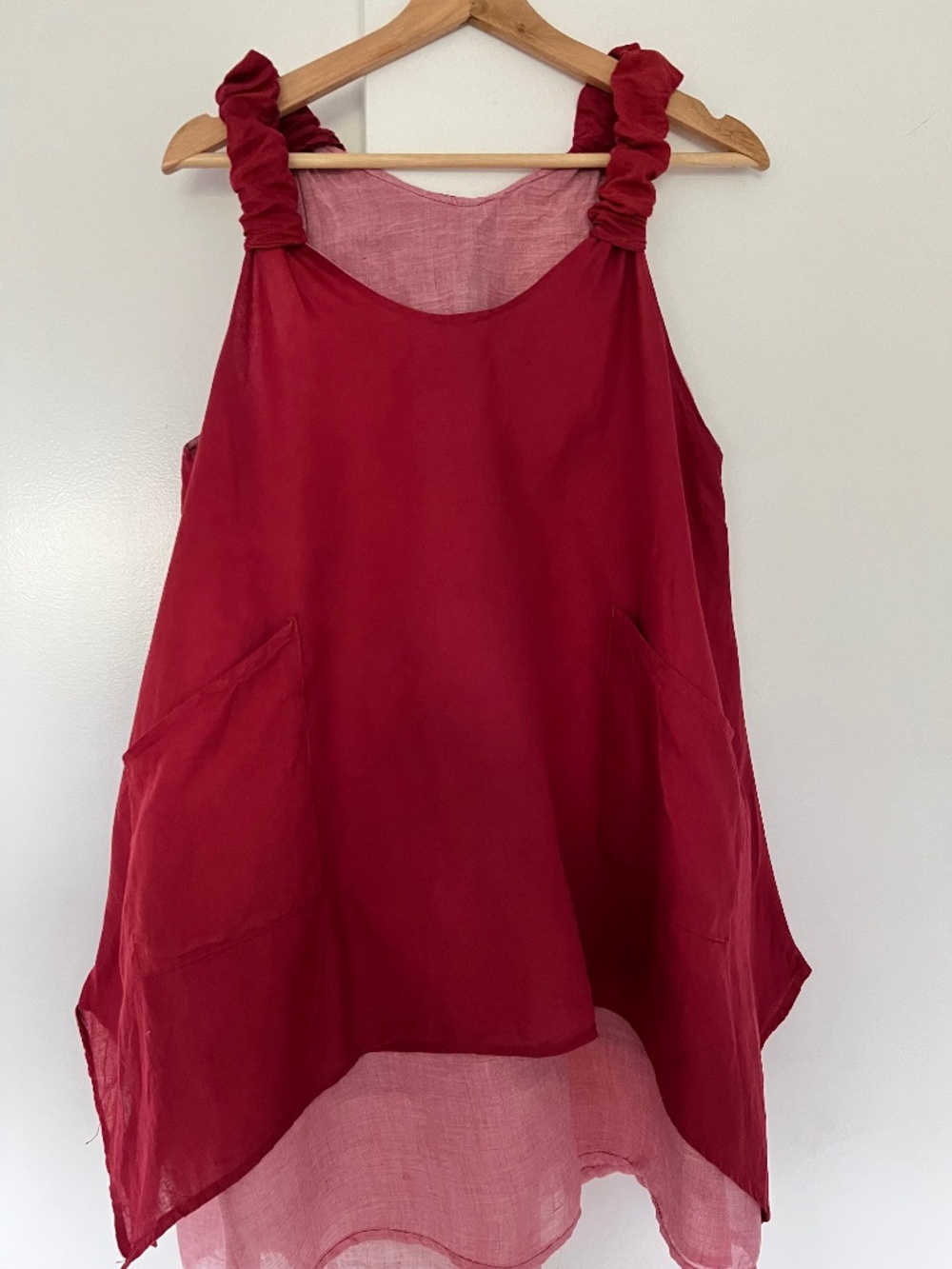 Poshmark Title  Raspberry Red 100% Cotton Layered Lagenlook Tunic Top Thailand